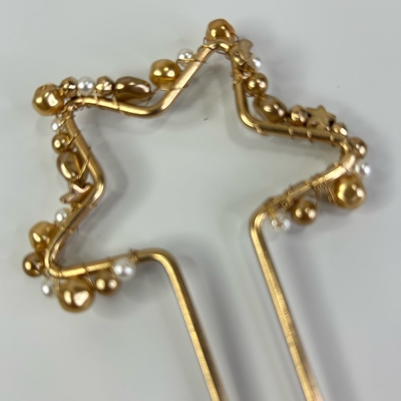 Anthropologie Bun Pin Gold Tone Pearl Moon Stars 7" BHLDN - Picture 5 of 5